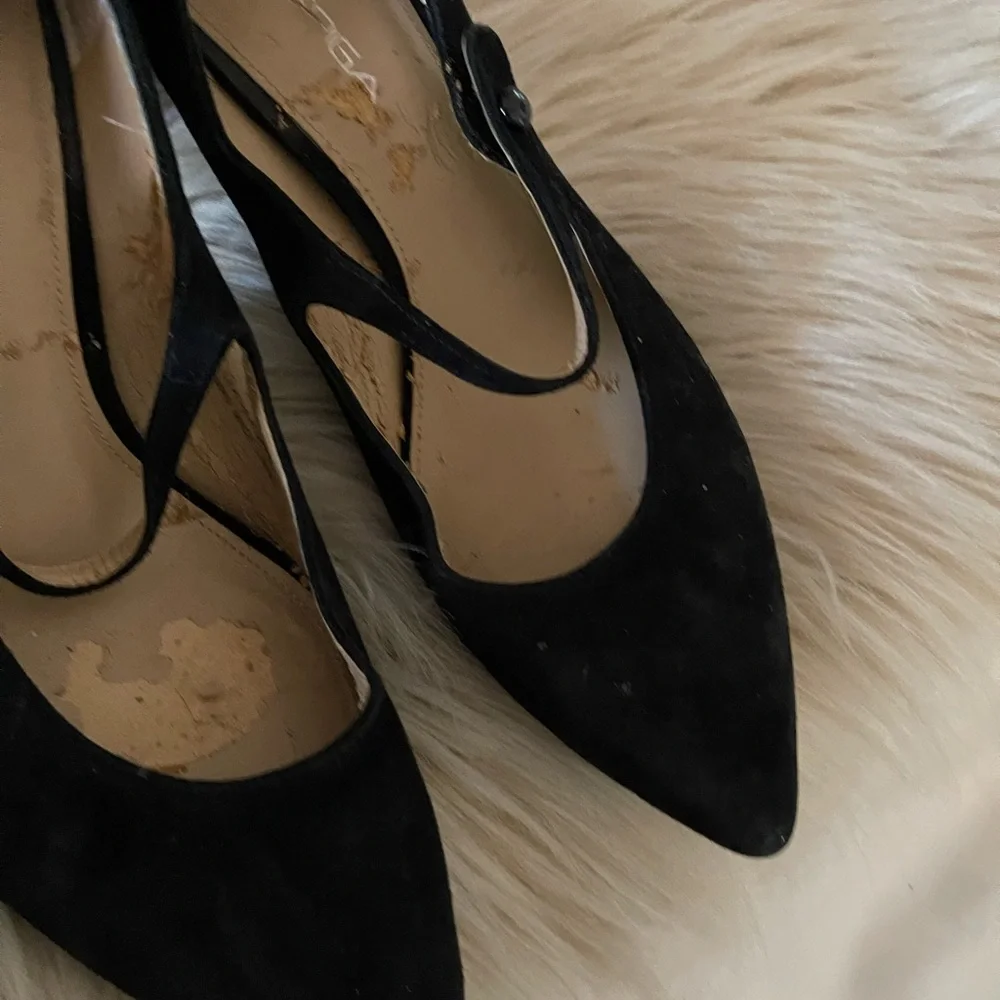 Via Spiga Black Suede Mary Jane Heels
